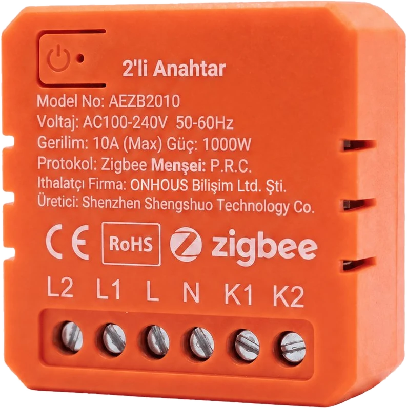 ONHOUS Zigbee In-Box Switch Module, 2-Channel
