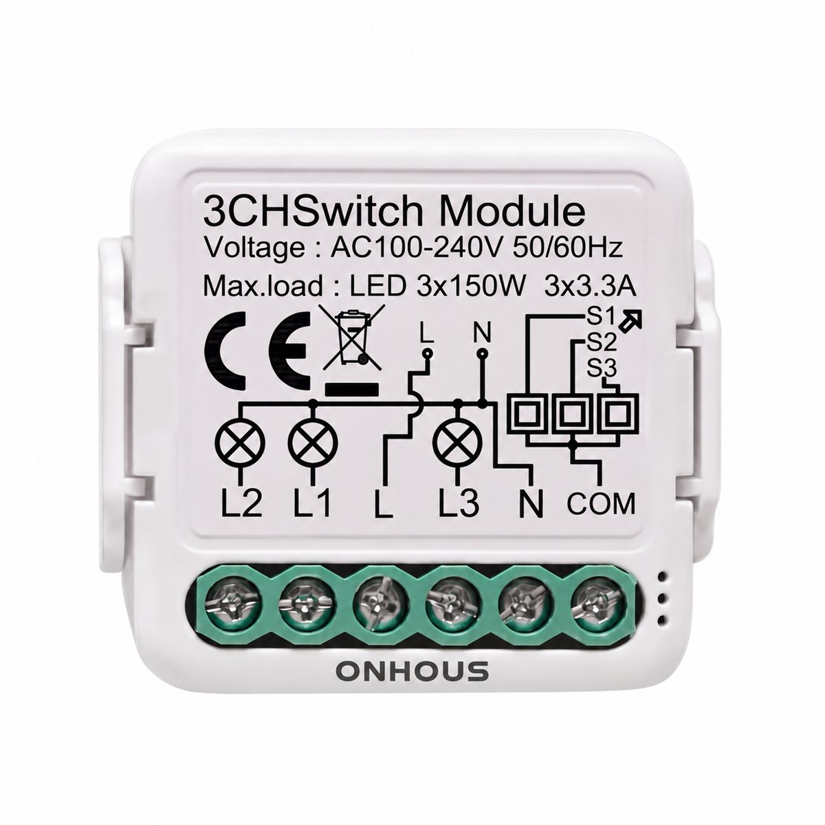ONHOUS Zigbee Anahtar Röle Modülü 3’lü